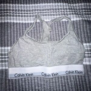 Calvin Klein Gray Sports Bra with Signature Elastic Band